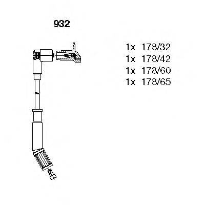 BREMI 932 Комплект дротів запалювання