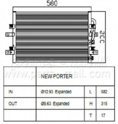 PARTS-MALL PXNCA050 Конденсатор, кондиціонер