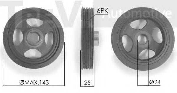 TREVI AUTOMOTIVE PC1133 Ремінний шків, колінчастий вал