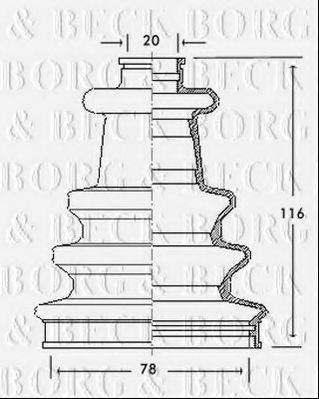 BORG & BECK BCB2080 Пильовик, приводний вал