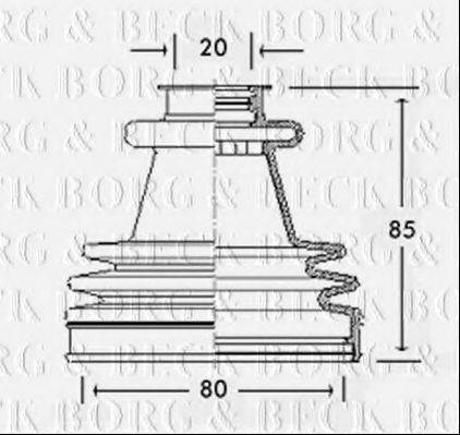 BORG & BECK BCB2212 Пильовик, приводний вал