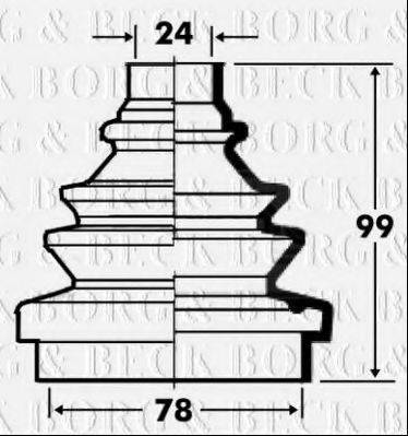 BORG & BECK BCB2334 Пильовик, приводний вал