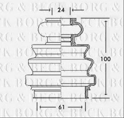 BORG & BECK BCB2411 Пильовик, приводний вал