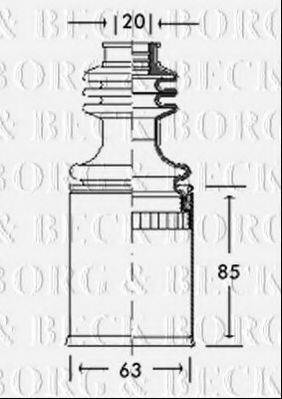 BORG & BECK BCB2654 Пильовик, приводний вал