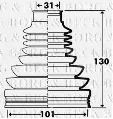 BORG & BECK BCB2907 Пильовик, приводний вал