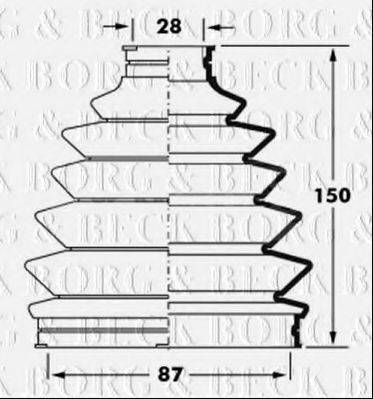 BORG & BECK BCB6024 Пильовик, приводний вал