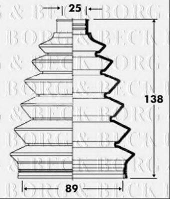 BORG & BECK BCB6088 Пильовик, приводний вал