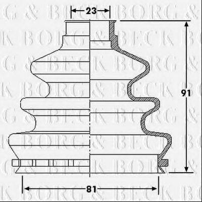 BORG & BECK BCB6200 Пильовик, приводний вал