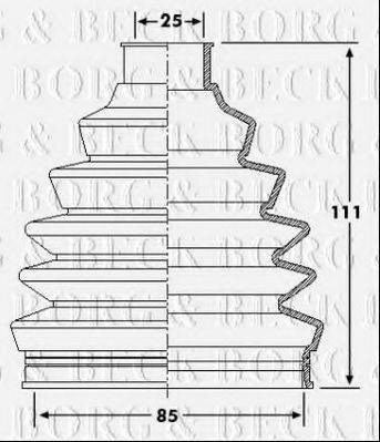 BORG & BECK BCB6205 Пильовик, приводний вал