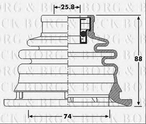 BORG & BECK BCB6209 Пильовик, приводний вал