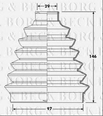 BORG & BECK BCB6213 Пильовик, приводний вал