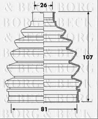 BORG & BECK BCB6215 Пильовик, приводний вал