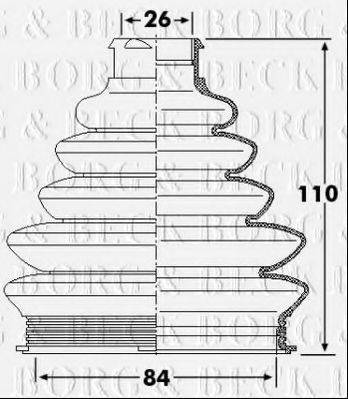 BORG & BECK BCB6249 Пильовик, приводний вал