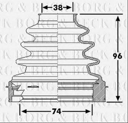BORG & BECK BCB6254 Пильовик, приводний вал