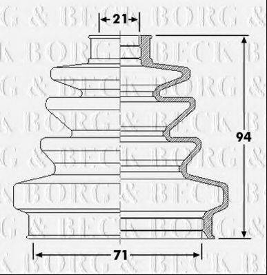 BORG & BECK BCB6257 Пильовик, приводний вал