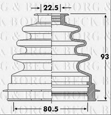 BORG & BECK BCB6260 Пильовик, приводний вал