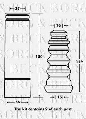 BORG & BECK BPK7081 Пилозахисний комплект, амортизатор