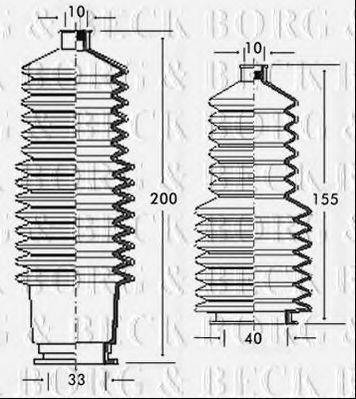 BORG & BECK BSG3060 Пильовик, рульове управління