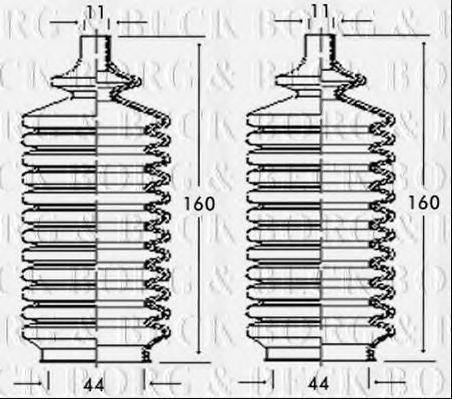 BORG & BECK BSG3119 Пильовик, рульове управління