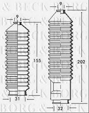 BORG & BECK BSG3131 Пильовик, рульове управління