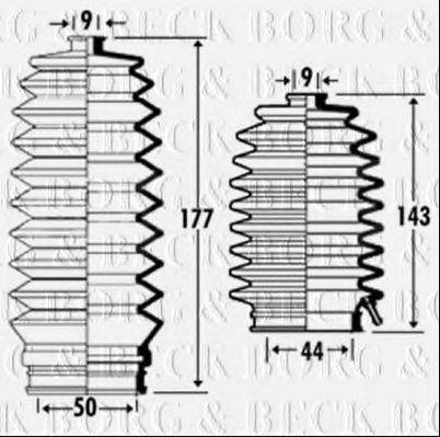 BORG & BECK BSG3313 Пильовик, рульове управління