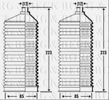 BORG & BECK BSG3336 Пильовик, рульове управління