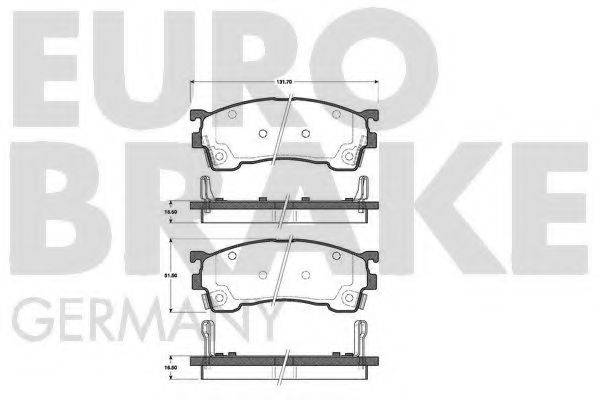 EUROBRAKE 5502223232 Комплект гальмівних колодок, дискове гальмо