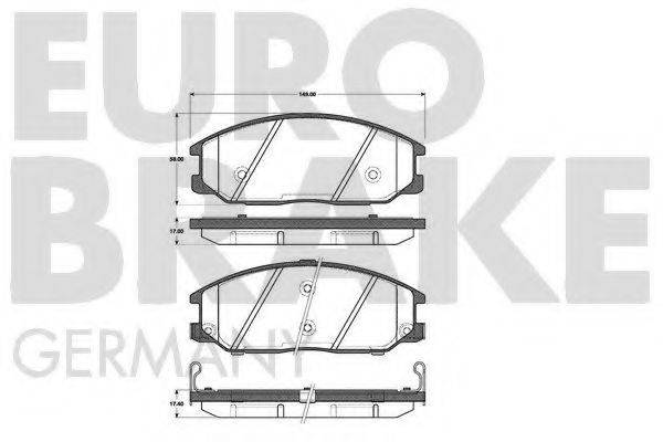 EUROBRAKE 5502223414 Комплект гальмівних колодок, дискове гальмо