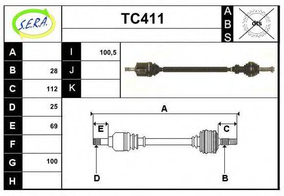 SERA TC411 Приводний вал