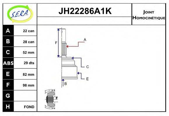 SERA JH22286A1K Шарнірний комплект, приводний вал