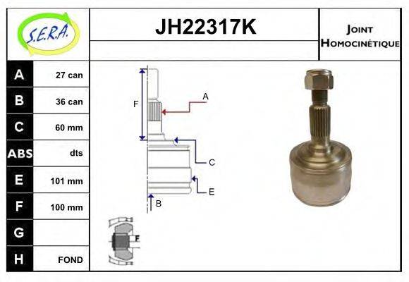 SERA JH22317K Шарнірний комплект, приводний вал