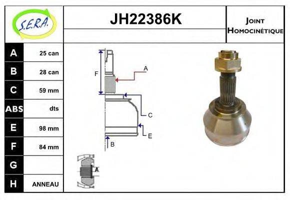 SERA JH22386K Шарнірний комплект, приводний вал