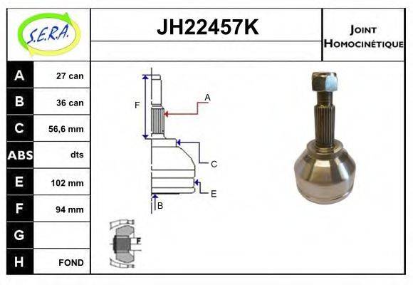 SERA JH22457K Шарнірний комплект, приводний вал