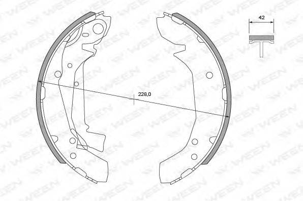 WEEN 1522022 Комплект гальмівних колодок