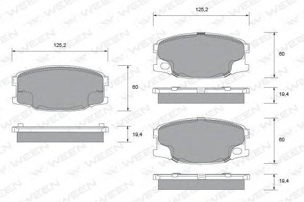 WEEN 1512349 Комплект гальмівних колодок, дискове гальмо