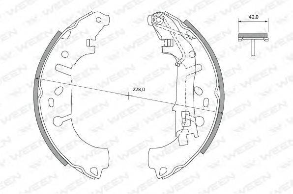 WEEN 1522018 Комплект гальмівних колодок