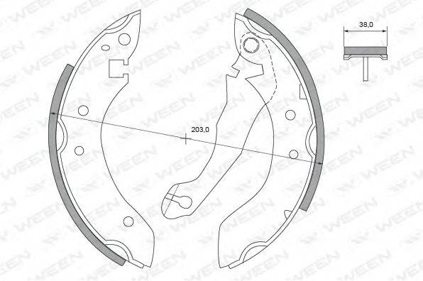 WEEN 1522180 Комплект гальмівних колодок
