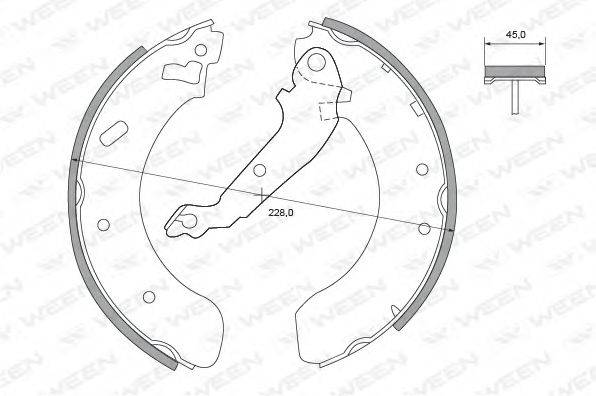 WEEN 1522209 Комплект гальмівних колодок