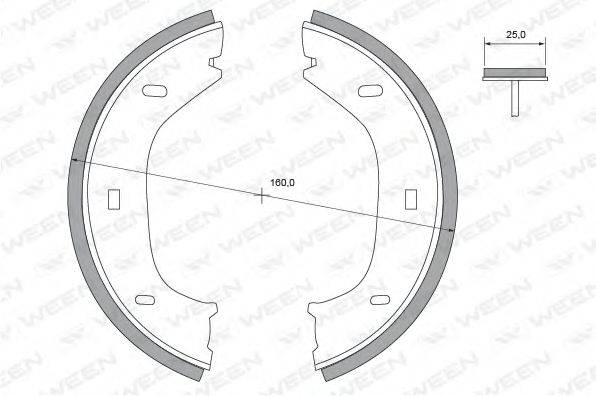 WEEN 1522302 Комплект гальмівних колодок, стоянкова гальмівна система