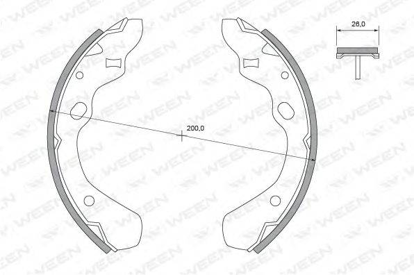 WEEN 1522332 Комплект гальмівних колодок