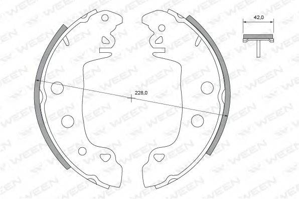 WEEN 1522339 Комплект гальмівних колодок