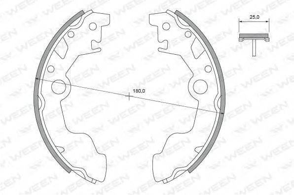 WEEN 1522391 Комплект гальмівних колодок