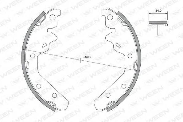 WEEN 1522420 Комплект гальмівних колодок
