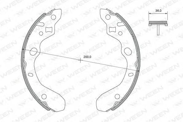 WEEN 1522430 Комплект гальмівних колодок