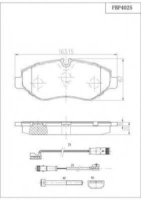 FI.BA FBP4025 Комплект гальмівних колодок, дискове гальмо