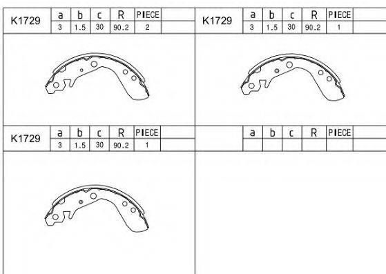 ASIMCO K1729 Комплект гальмівних колодок