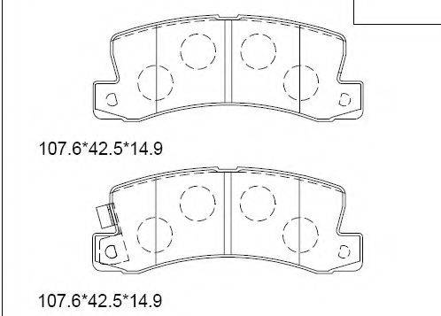 ASIMCO KD2732 Комплект гальмівних колодок, дискове гальмо