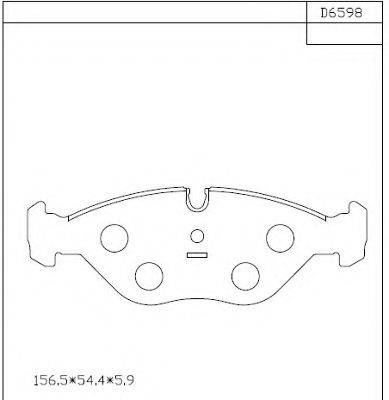 ASIMCO KD6598 Комплект гальмівних колодок, дискове гальмо