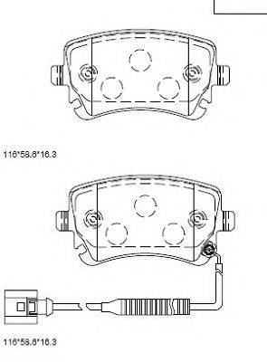 ASIMCO KD7581 Комплект гальмівних колодок, дискове гальмо