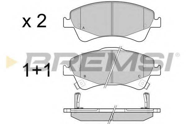 BREMSI BP3422 Комплект гальмівних колодок, дискове гальмо